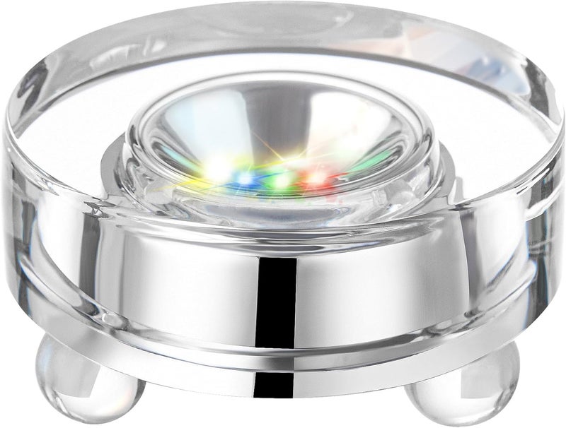 EUSTUMA LED Light Base Crystal Display Stand In A Variety of Colors,Lighted Up Stand Color Changing Small LED for 3D Glass Crystal Art,Holiday Party Decoration. (Round) - Image 1